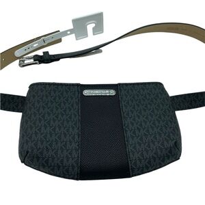 Michael Kors Waist Belt Black MK Logo Women NWOT